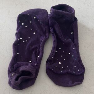 Purple Mesh Socks with Rhinestones